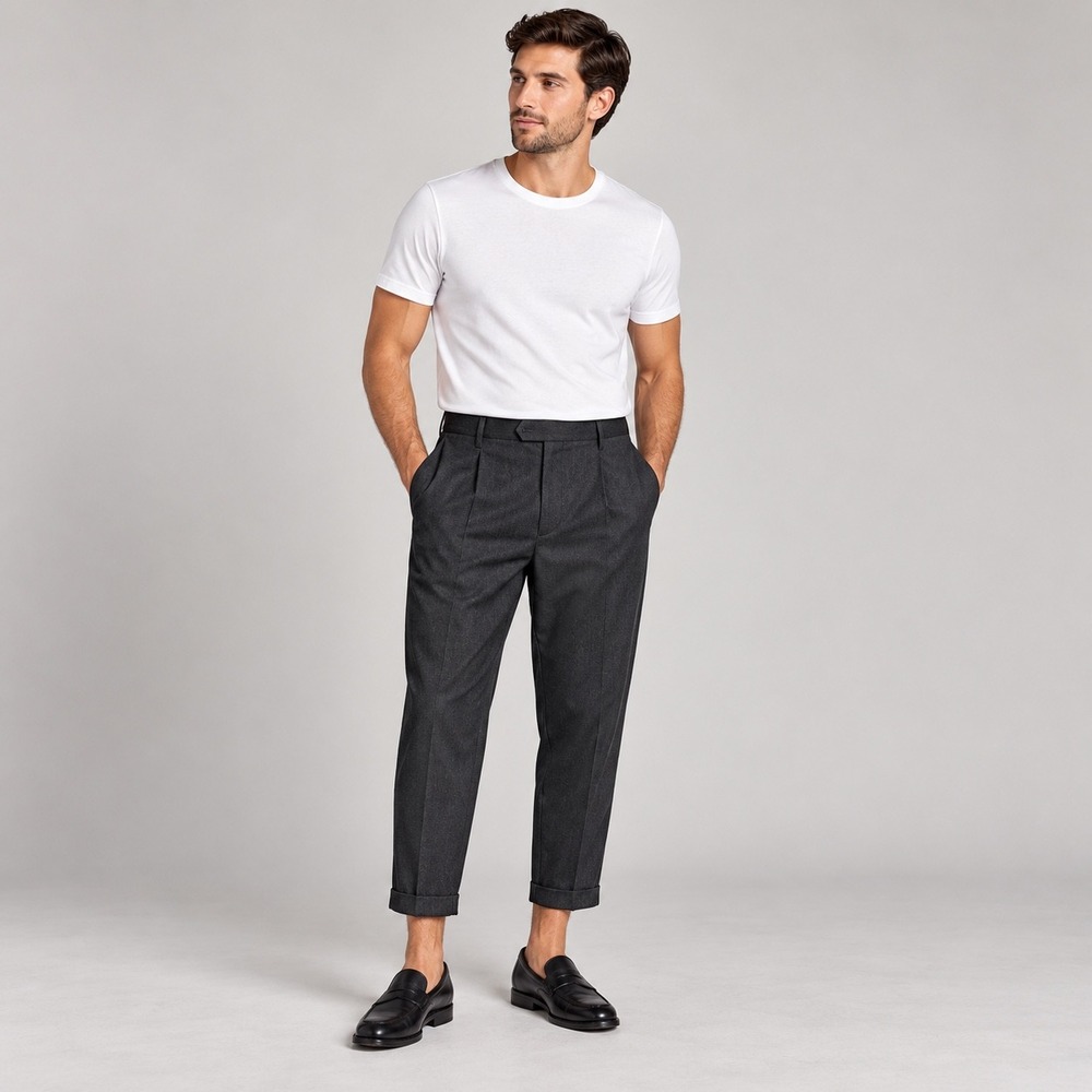 Ted Baker London Cropped Pleated Trousers Black 38R Cuffed Hem NWT